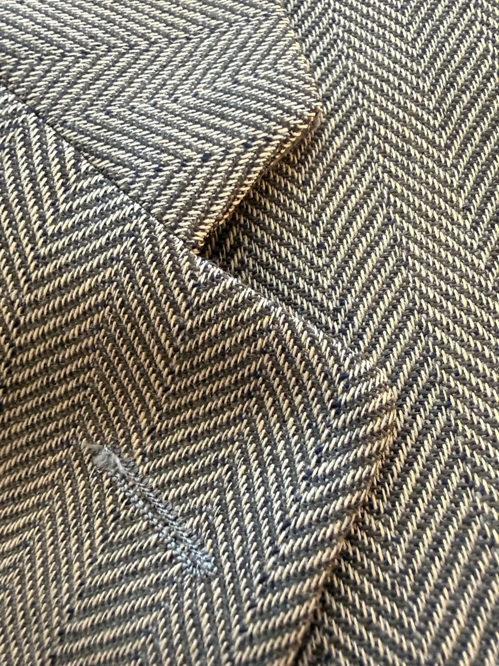 Chaps Ralph Lauren Union Made Canada Pure Wool Herringbone Blazer 40R Gray Brown